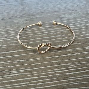 Gold Knot Open Cuff Bracelet - Women